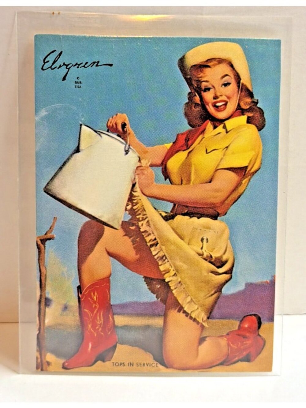 1993 Gil Elvgren Calendar Pinup Art Trading Card Single #19 Tops In Service